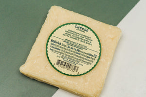 Back label for Cheese Brothers Rhapsody cheese with description and ingredients.